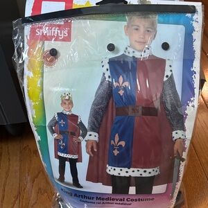 King Arthur Medieval Costume for Kids - Red and Blue